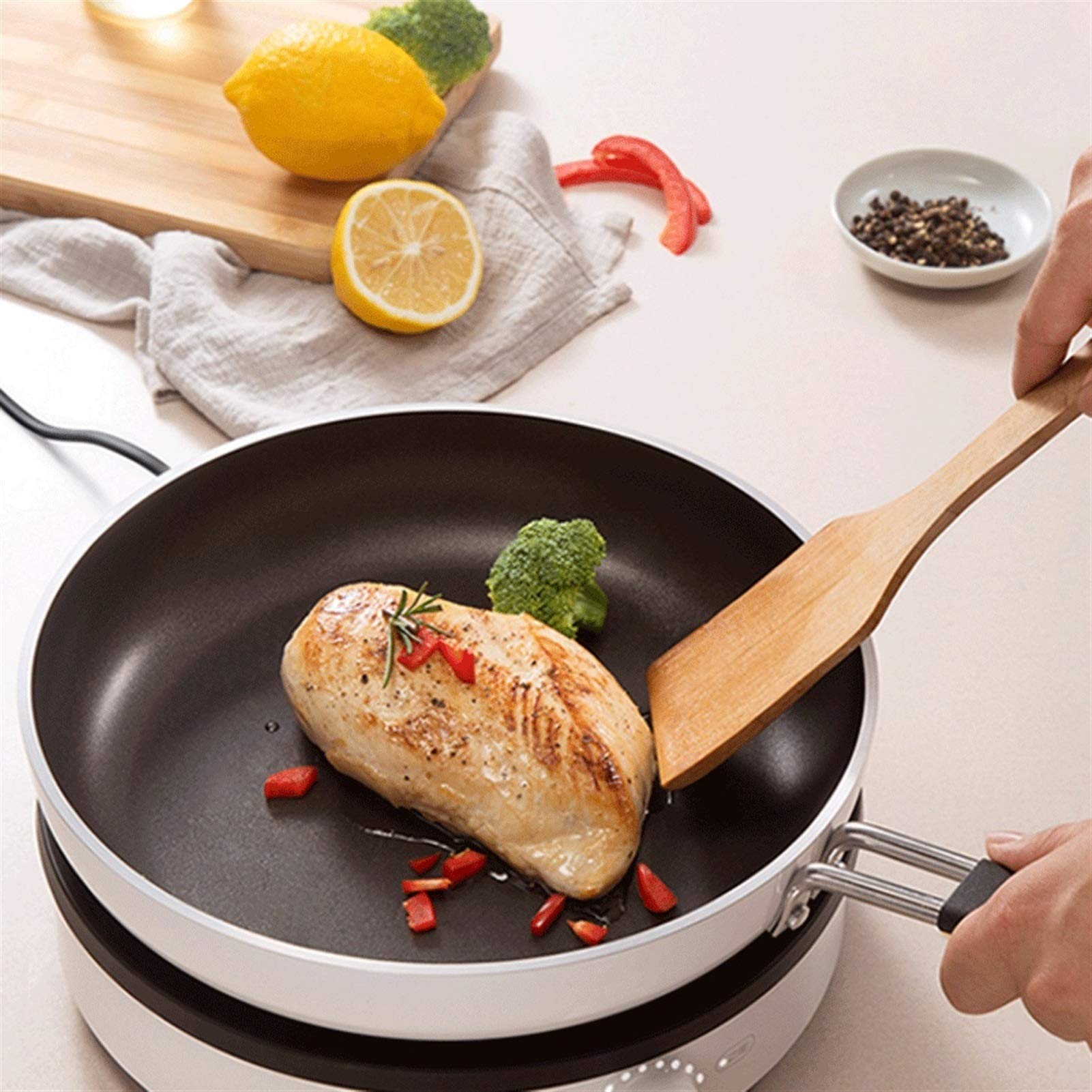 Amazon | 7.8インチノンスティックフライパン蓋付き - IH底